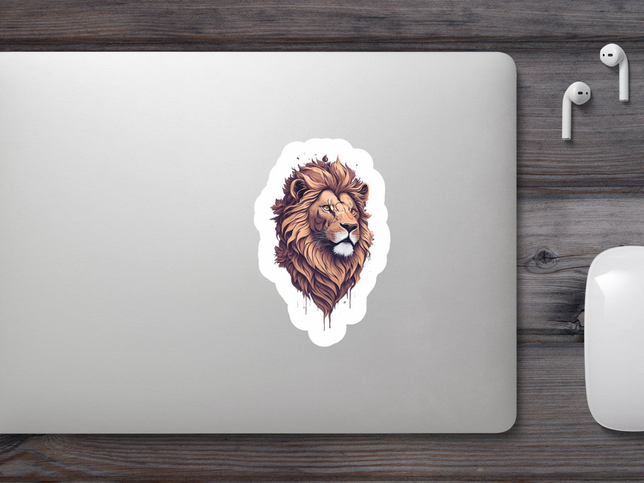 Set 2 bucati, Sticker decorativ, Leu cu coama, Rezistent la apa, NO6219, 16 cm, Multicolor