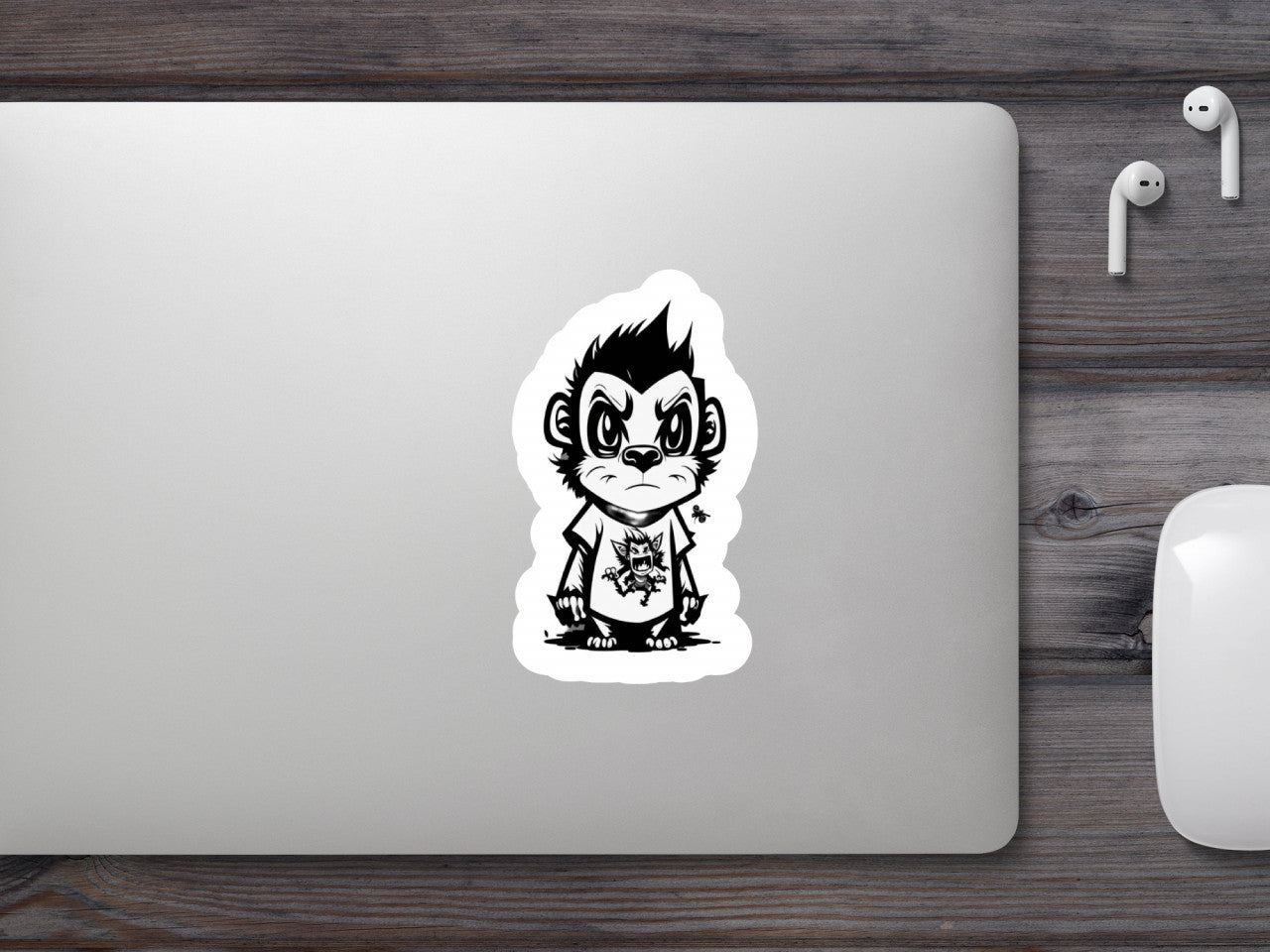 Set 2 bucati, Sticker decorativ, Maimutica suparata, Rezistent la apa, NO6981, 16 cm, Multicolor