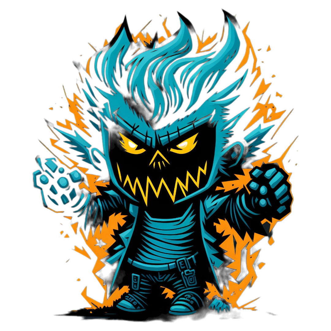 Set 2 bucati, Sticker decorativ, Masca Graffiti , Rezistent la apa, NO6637, 16 cm, Multicolor