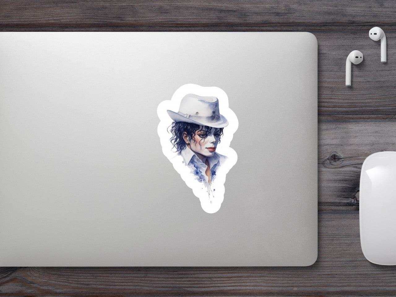 Set 2 bucati, Sticker decorativ, Michael Jackson cu palarie, Rezistent la apa, NO6917, 16 cm, Multicolor