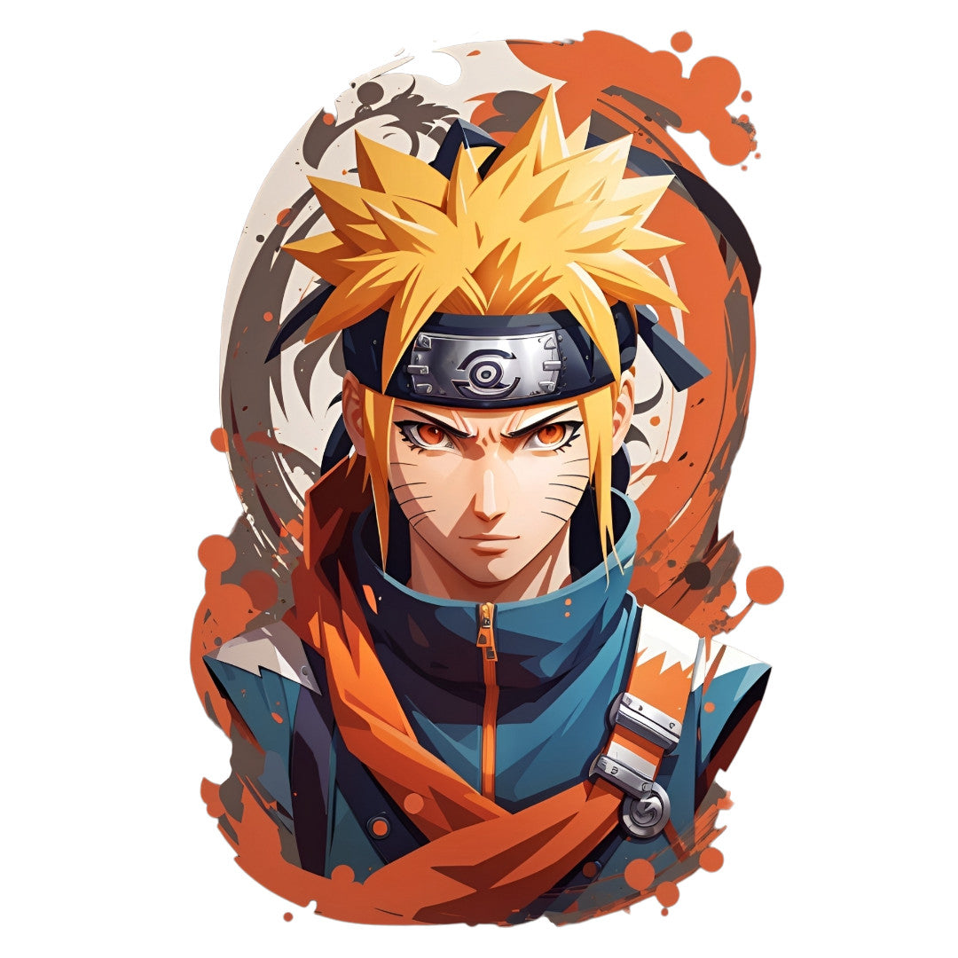 Set 2 bucati, Sticker decorativ, Naruto, Rezistent la apa, NO6504, 16 cm, Multicolor
