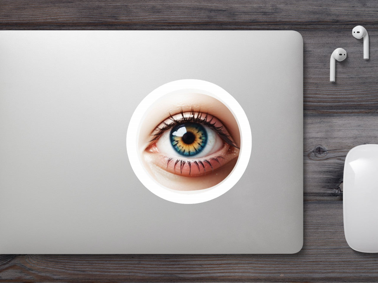 Set 2 bucati, Sticker decorativ, Ochi cu gene, Rezistent la apa, NO6759, 16 cm, Multicolor