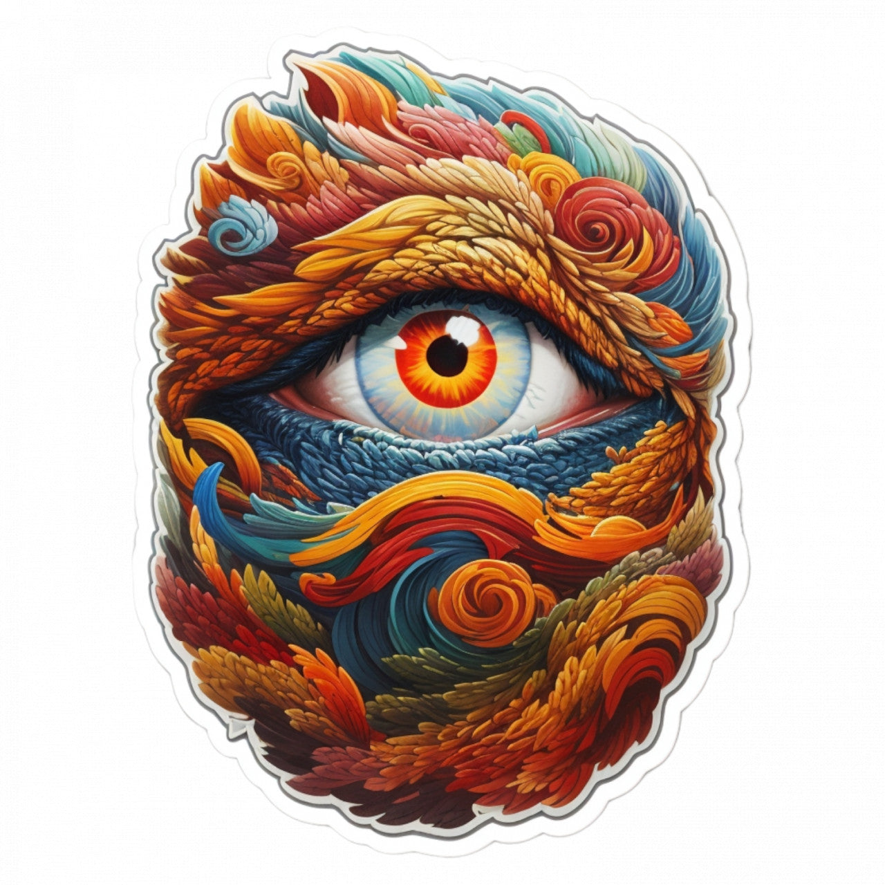 Set 2 bucati, Sticker decorativ, Ochi de Ciclop, Rezistent la apa, NO5138, 16 cm, Multicolor