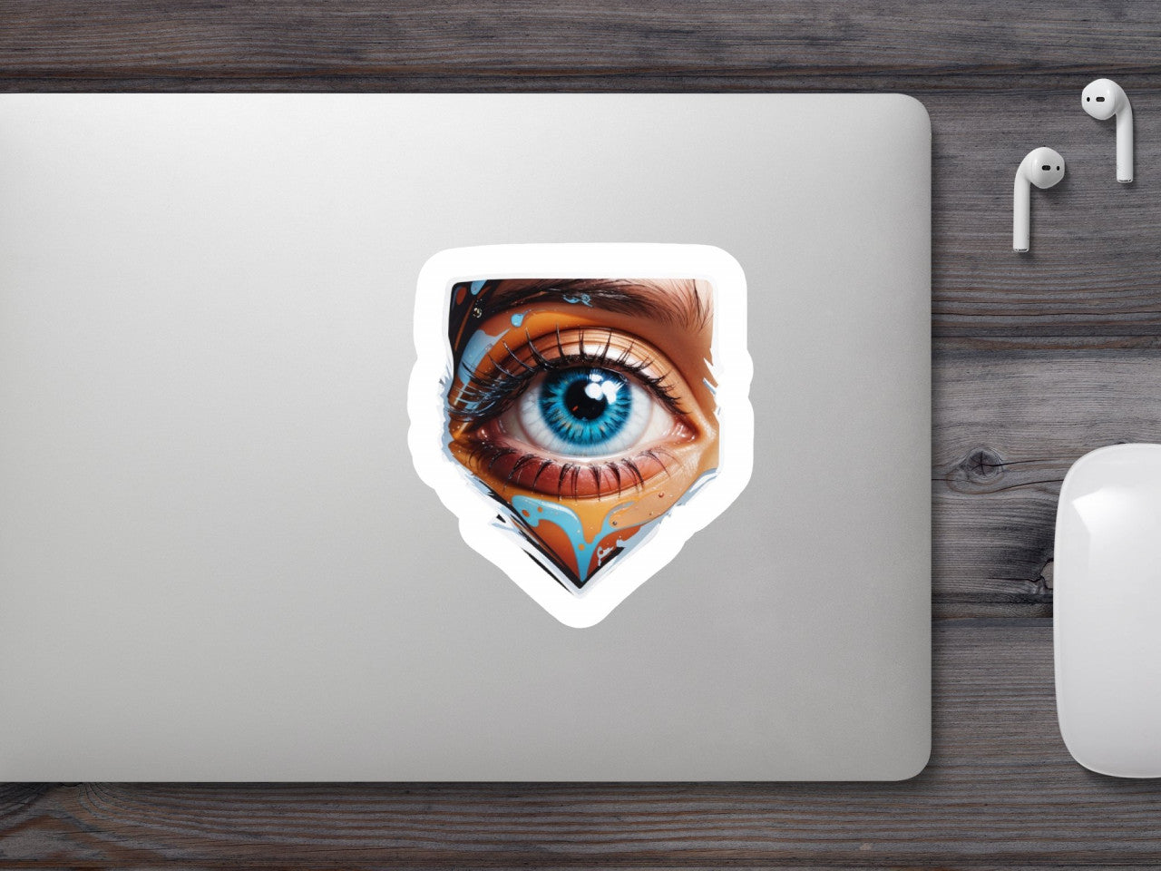 Set 2 bucati, Sticker decorativ, Ochi de fata, Rezistent la apa, NO6764, 16 cm, Multicolor