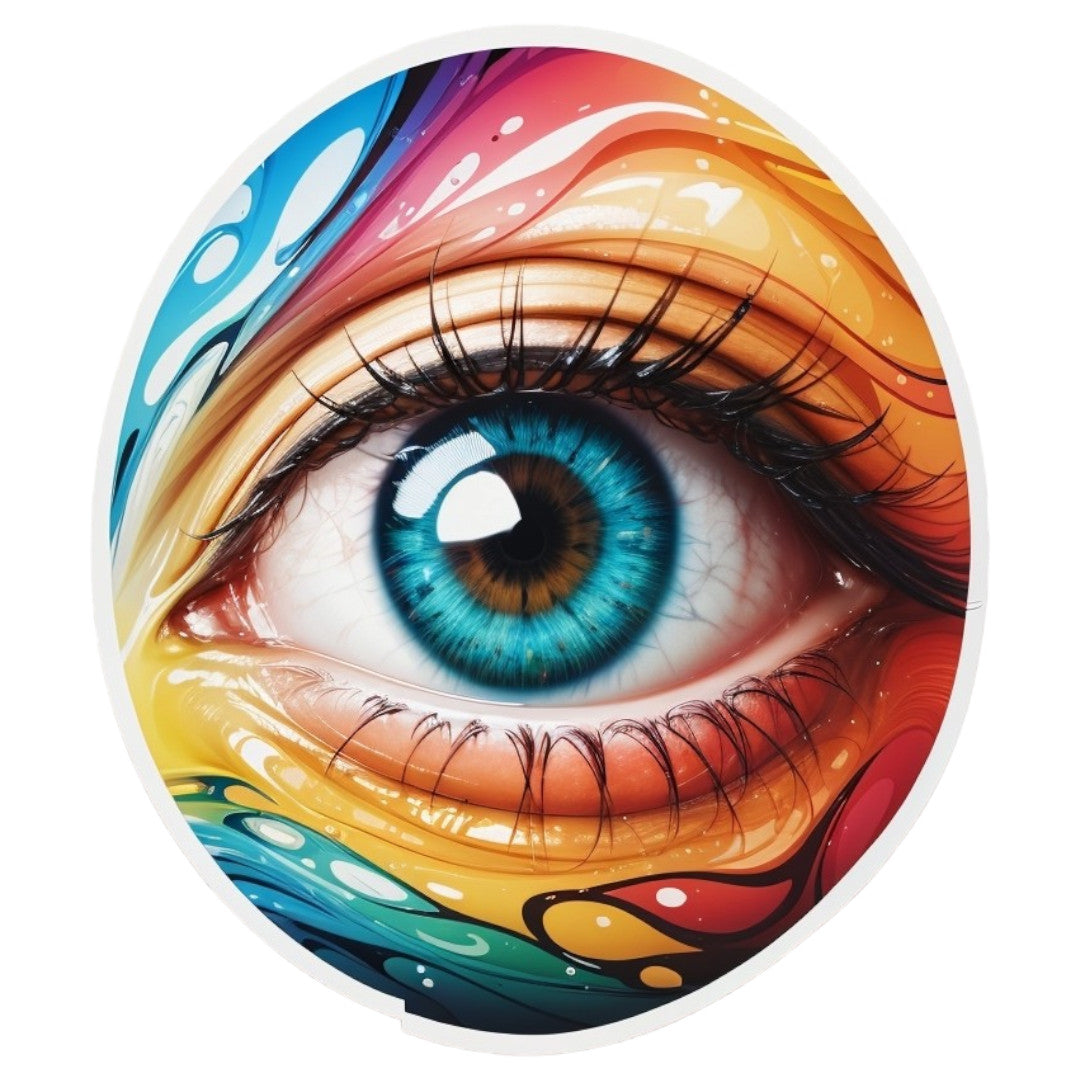 Set 2 bucati, Sticker decorativ, Ochi luminos, Rezistent la apa, NO6761, 16 cm, Multicolor