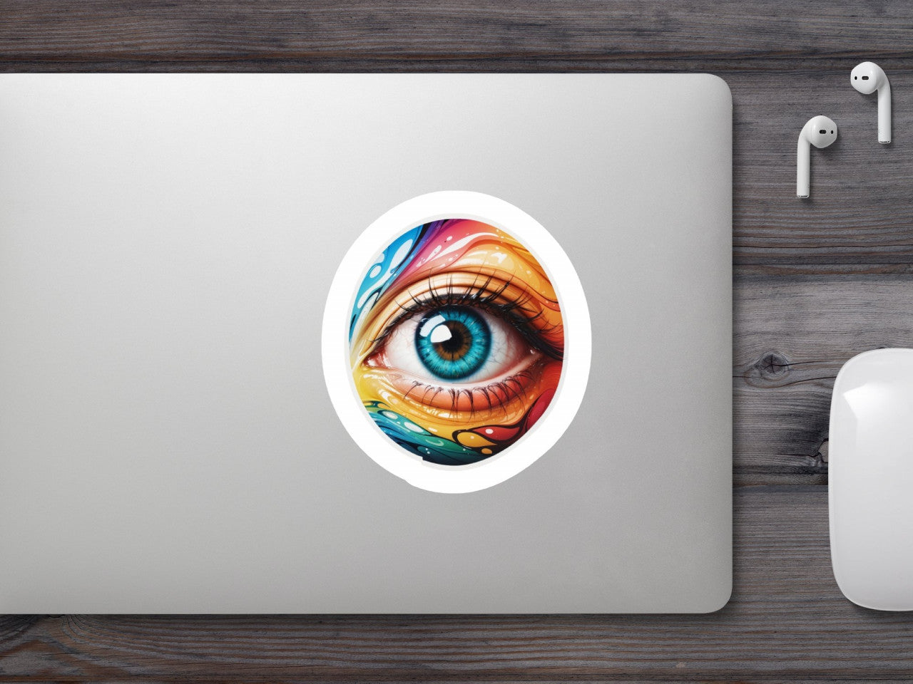 Set 2 bucati, Sticker decorativ, Ochi luminos, Rezistent la apa, NO6761, 16 cm, Multicolor