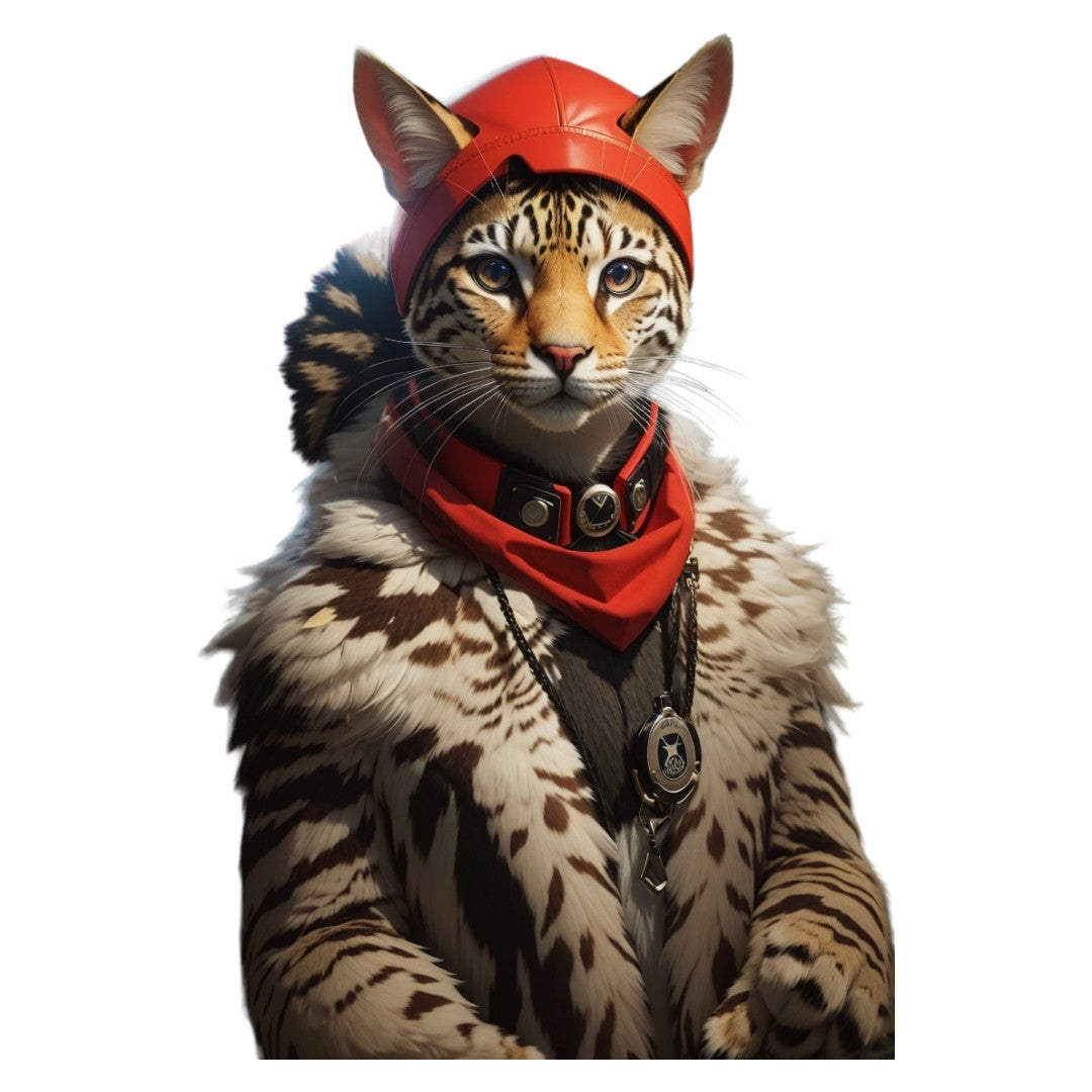 Set 2 bucati, Sticker decorativ, Pantera cu palton, Rezistent la apa, NO6840, 16 cm, Multicolor