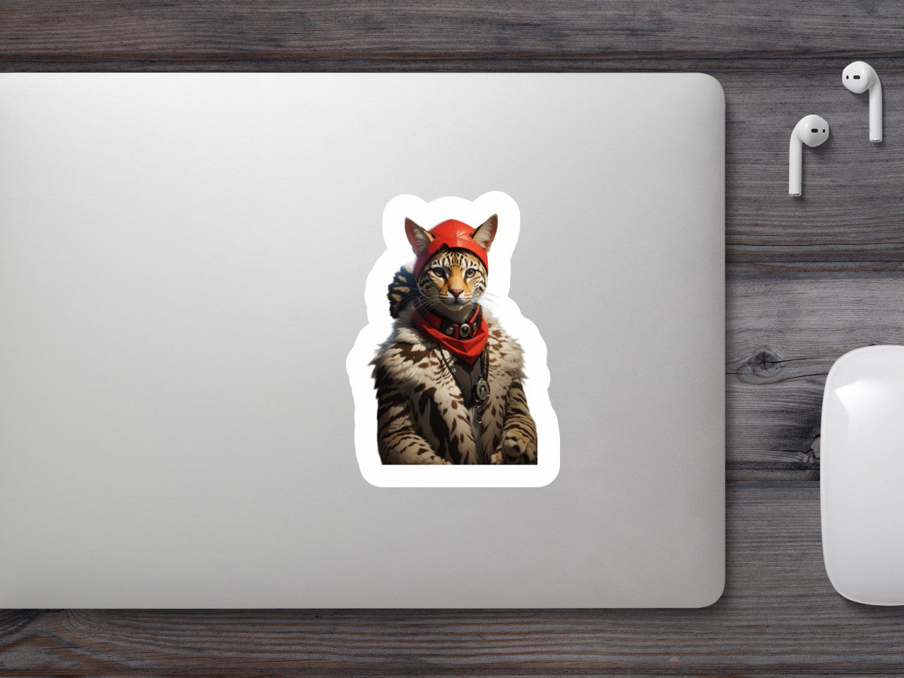 Set 2 bucati, Sticker decorativ, Pantera cu palton, Rezistent la apa, NO6840, 16 cm, Multicolor