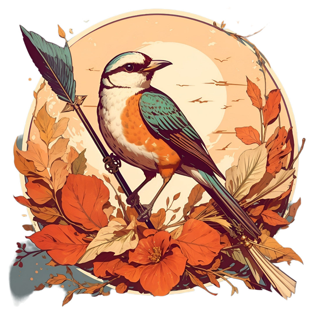 Set 2 bucati, Sticker decorativ, Pasare, Rezistent la apa, NO6314, 16 cm, Multicolor