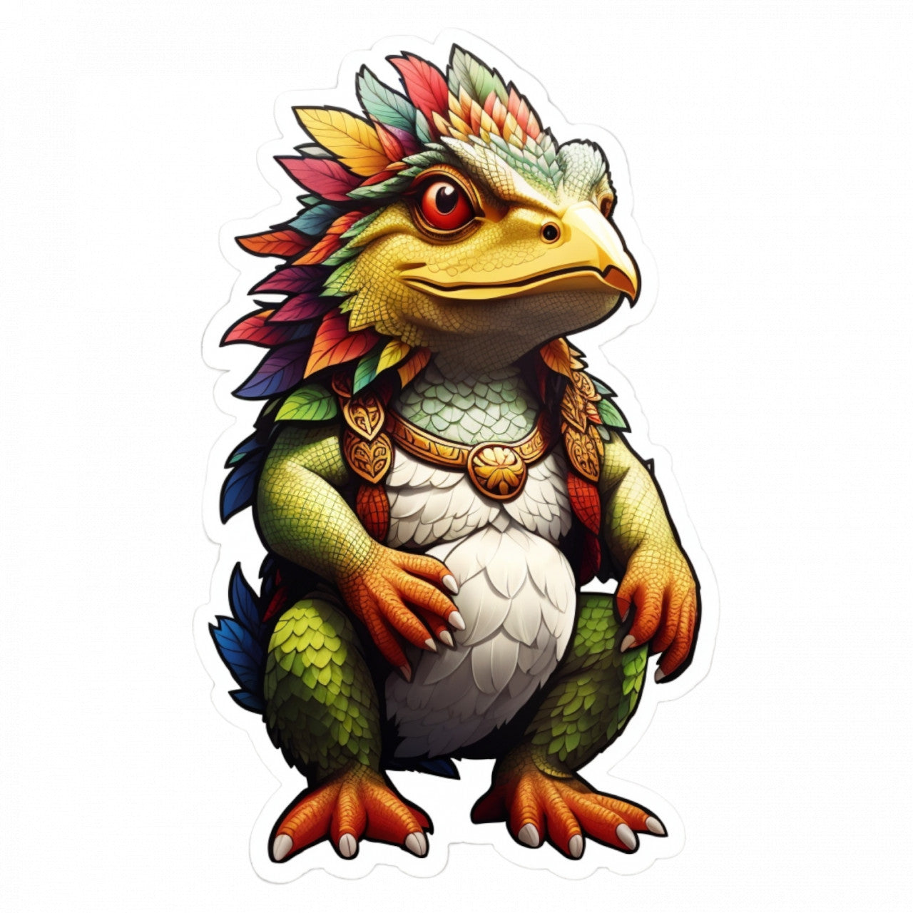 Set 2 bucati, Sticker decorativ, Personaj mitologic Kappa cu medalion, Rezistent la apa, NO5461, 16 cm, Multicolor