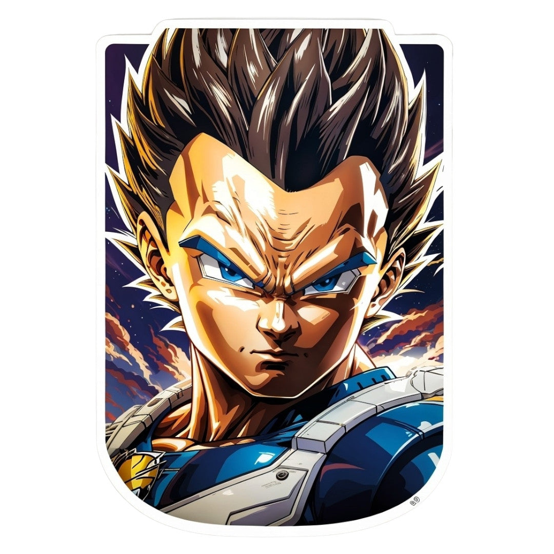 Set 2 bucati, Sticker decorativ, Personaj Vegeta Dragon Ball, Rezistent la apa, NO6905, 16 cm, Multicolor