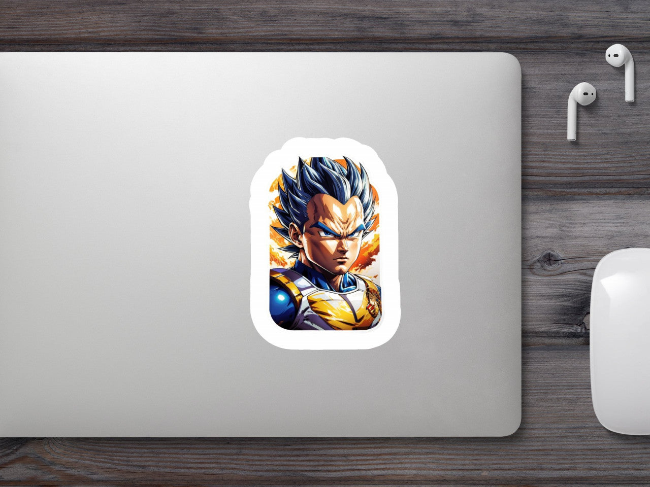 Set 2 bucati, Sticker decorativ, Personaj Vegeta Dragon Ball suparat, Rezistent la apa, NO6911, 16 cm, Multicolor