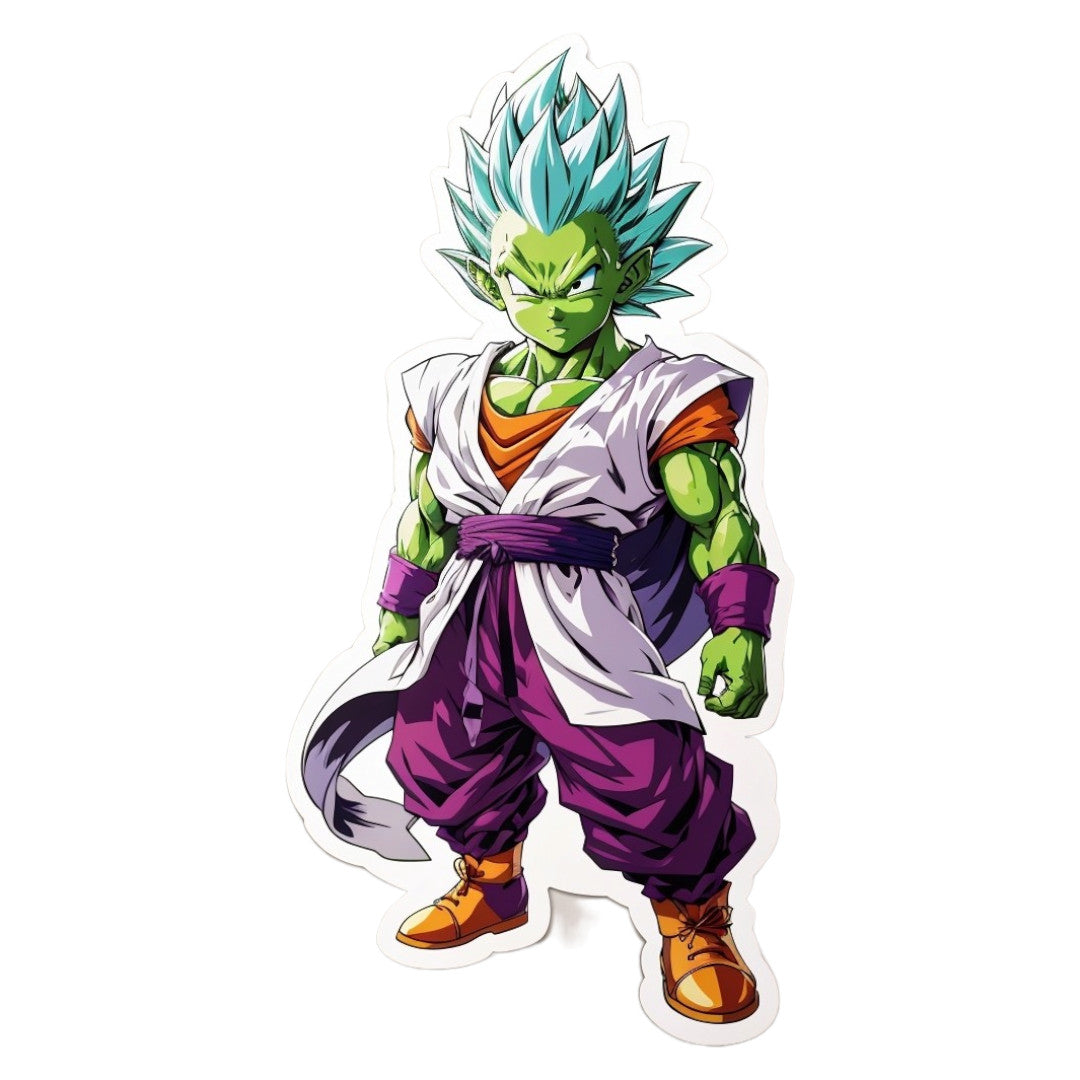 Set 2 bucati, Sticker decorativ, Piccolo Dragon ball cu costum, Rezistent la apa, NO6842, 16 cm, Multicolor