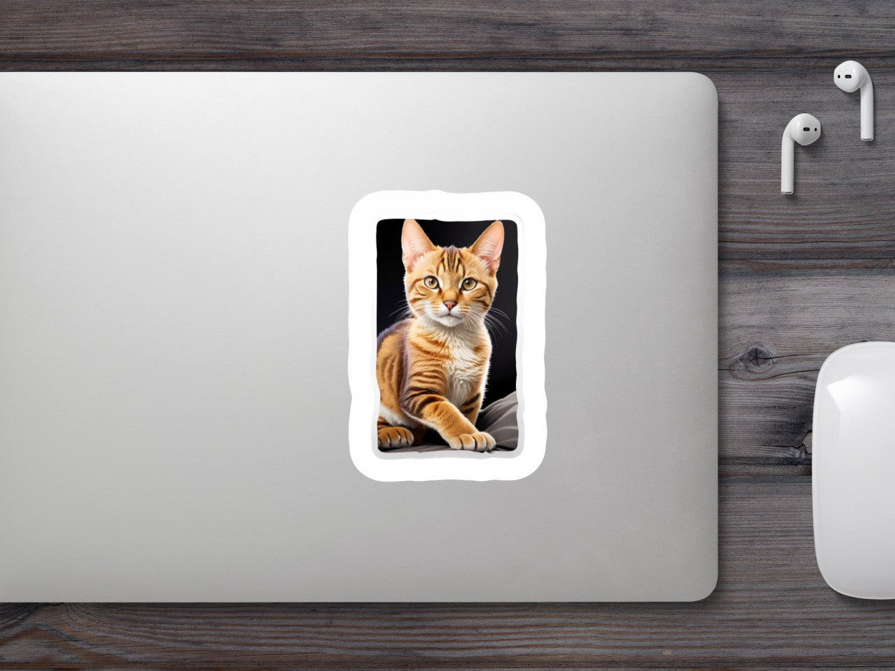 Set 2 bucati, Sticker decorativ, Pisica chausie, Rezistent la apa, NO5070, 16 cm, Multicolor