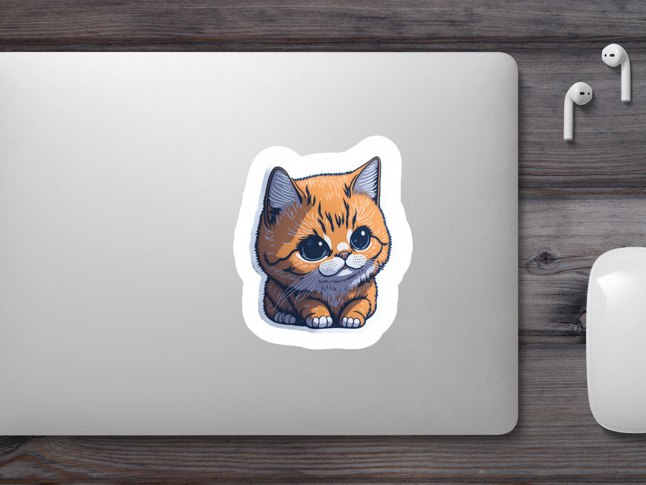 Set 2 bucati, Sticker decorativ, Pisica cu ochi mari, Rezistent la apa, NO6579, 16 cm, Multicolor