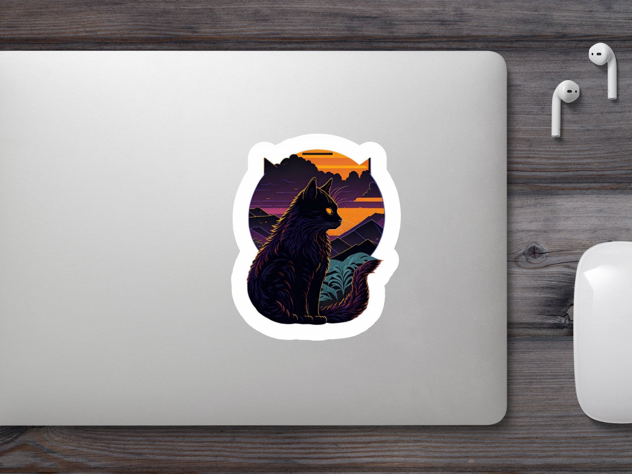 Set 2 bucati, Sticker decorativ, Pisica de paza, Rezistent la apa, NO6279, 16 cm, Multicolor