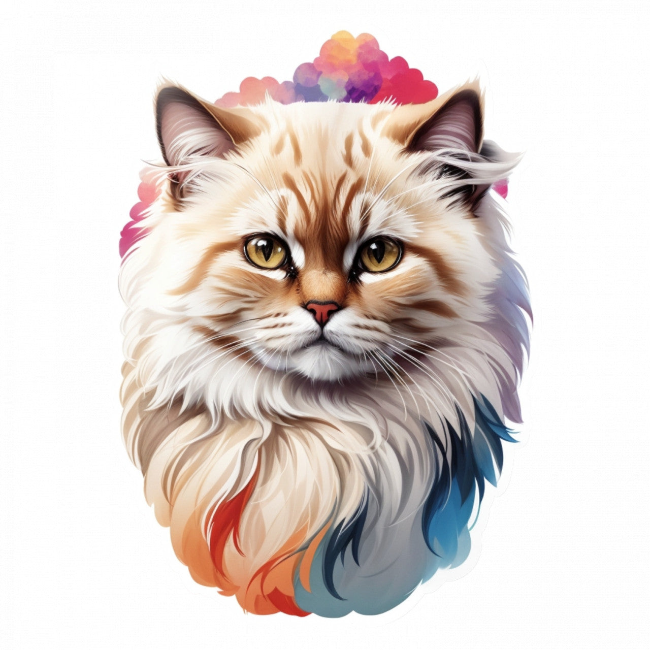 Set 2 bucati, Sticker decorativ, Pisica Himalayana, Rezistent la apa, NO5400, 16 cm, Multicolor