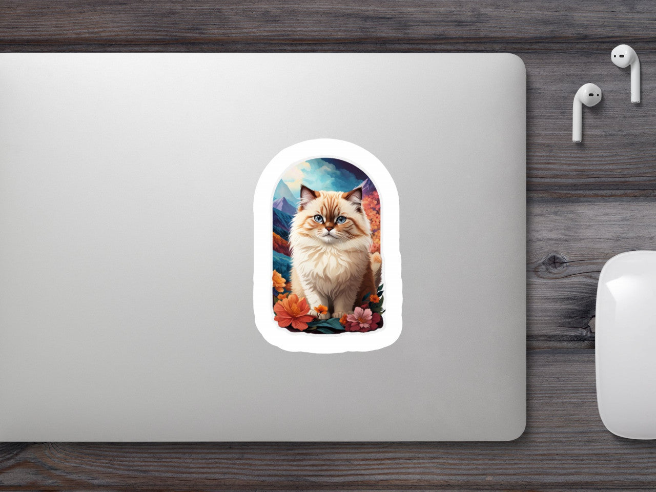 Set 2 bucati, Sticker decorativ, Pisica Himalayana, Rezistent la apa, NO5399, 16 cm, Multicolor