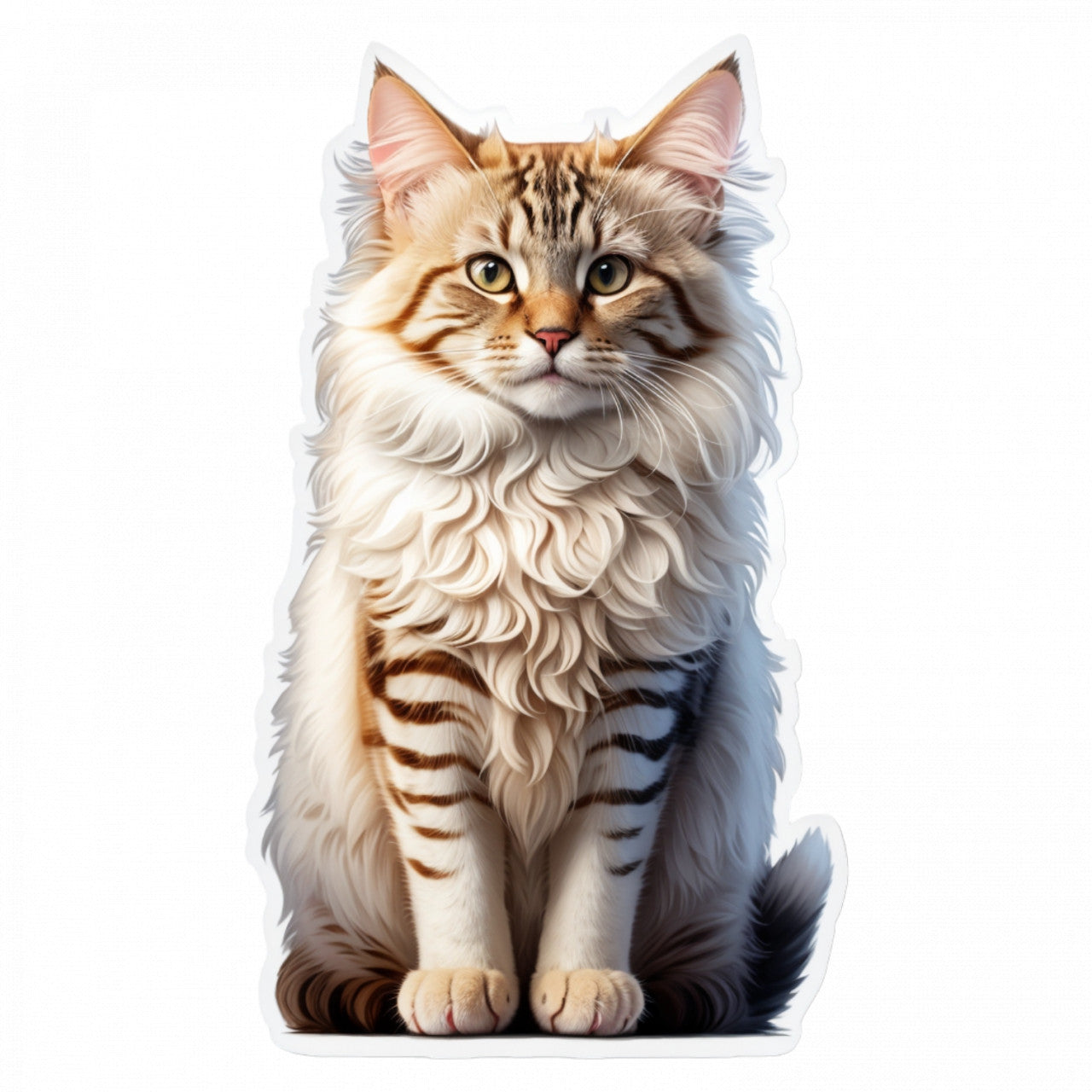 Set 2 bucati, Sticker decorativ, Pisica Laperm, Rezistent la apa, NO5481, 16 cm, Multicolor