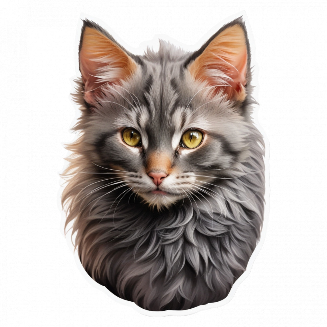 Set 2 bucati, Sticker decorativ, Pisica Lykoi, Rezistent la apa, NO5538, 16 cm, Multicolor