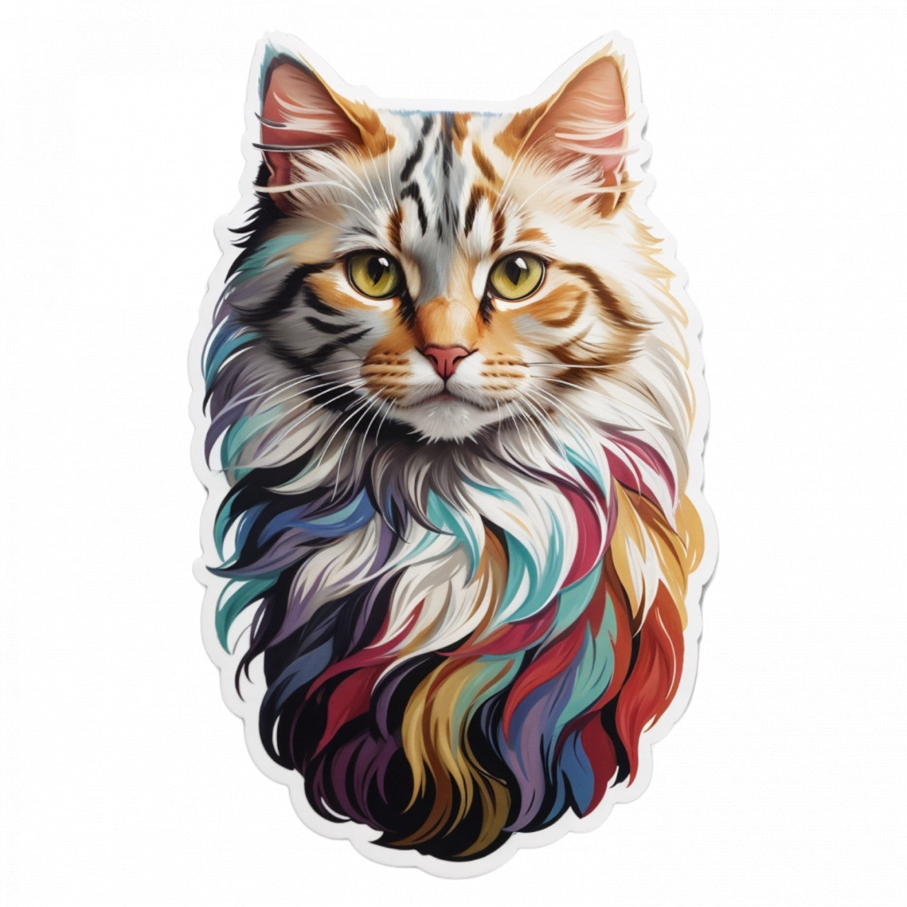 Set 2 bucati, Sticker decorativ, Pisica Maine Coon, Rezistent la apa, NO5553, 16 cm, Multicolor