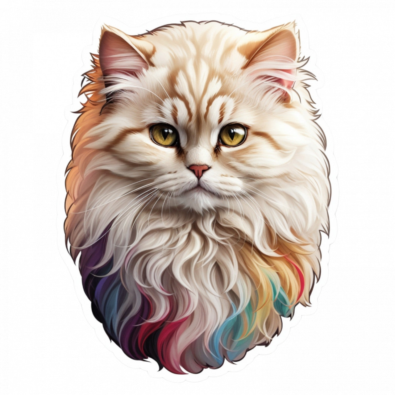 Set 2 bucati, Sticker decorativ, Pisica persana, Rezistent la apa, NO5744, 16 cm, Multicolor