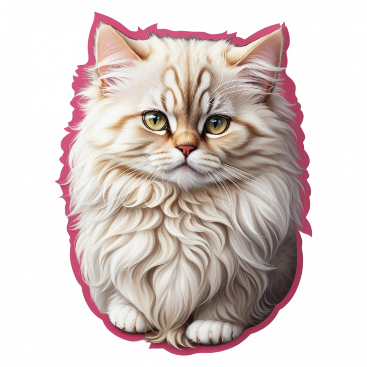 Set 2 bucati, Sticker decorativ, Pisica persana, Rezistent la apa, NO5745, 16 cm, Multicolor