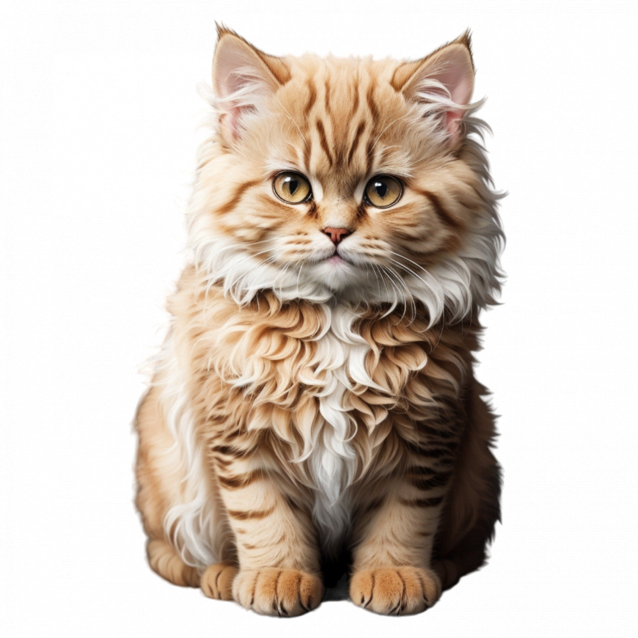 Set 2 bucati, Sticker decorativ, Pisica Selkirk rex, Rezistent la apa, NO5892, 16 cm, Multicolor