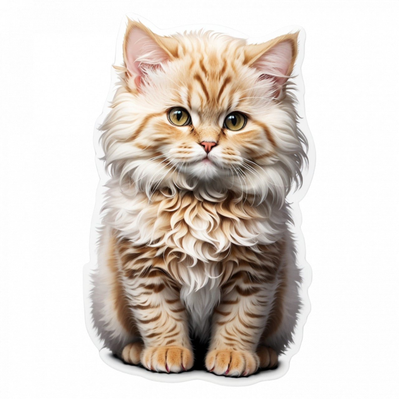 Set 2 bucati, Sticker decorativ, Pisica Selkirk rex, Rezistent la apa, NO5893, 16 cm, Multicolor