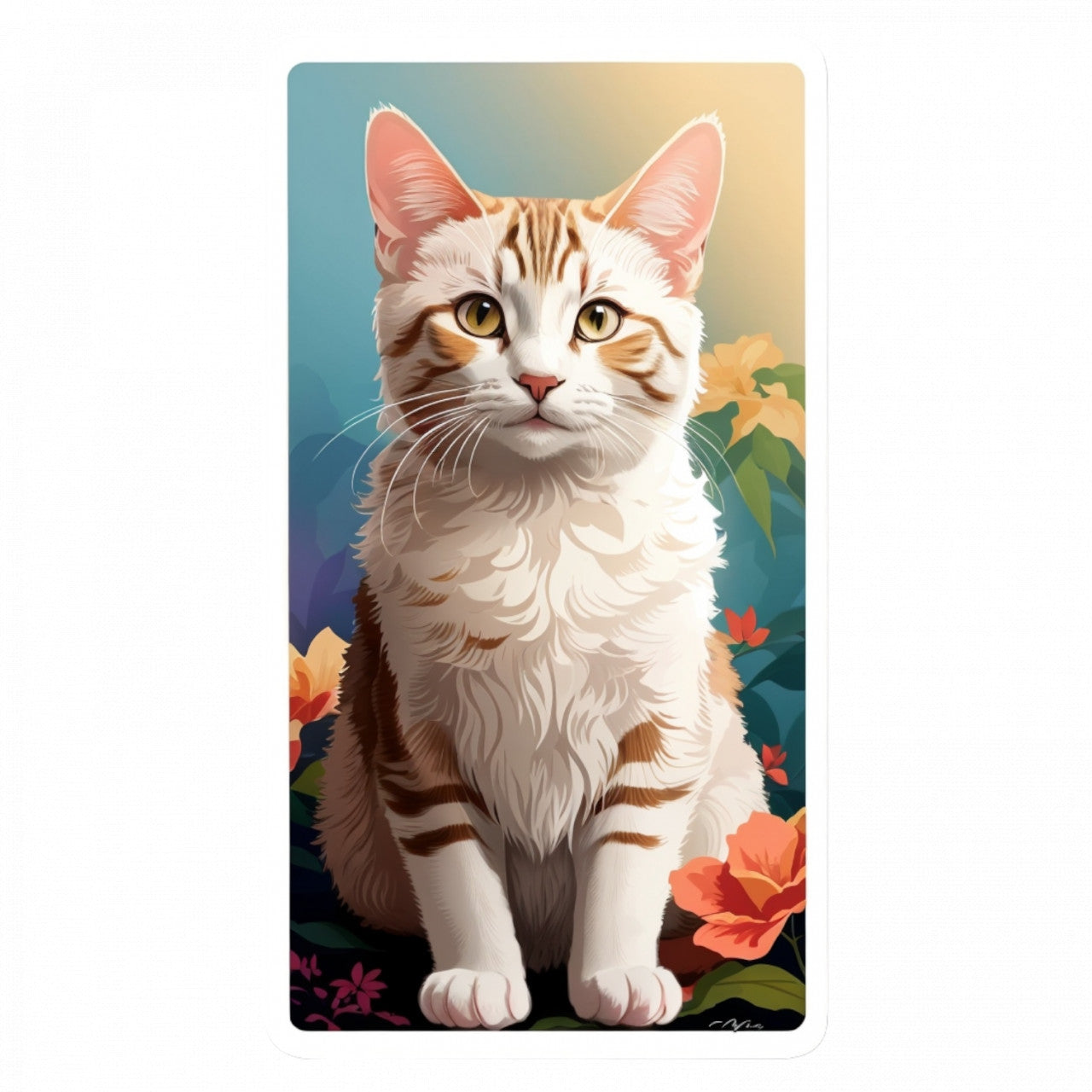 Set 2 bucati, Sticker decorativ, Pisica Singapura, Rezistent la apa, NO5938, 16 cm, Multicolor