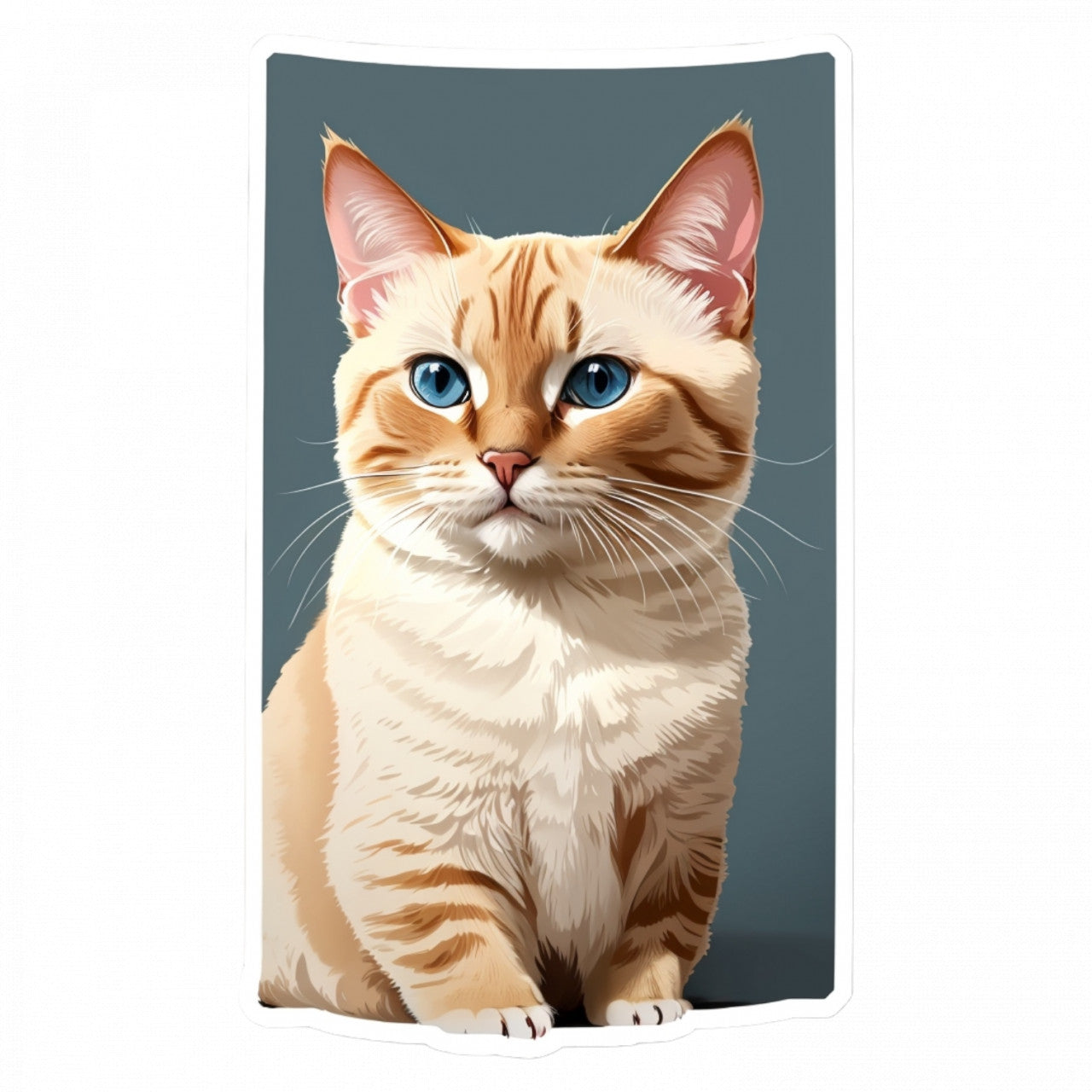 Set 2 bucati, Sticker decorativ, Pisica Tonkineza, Rezistent la apa, NO6012, 16 cm, Multicolor