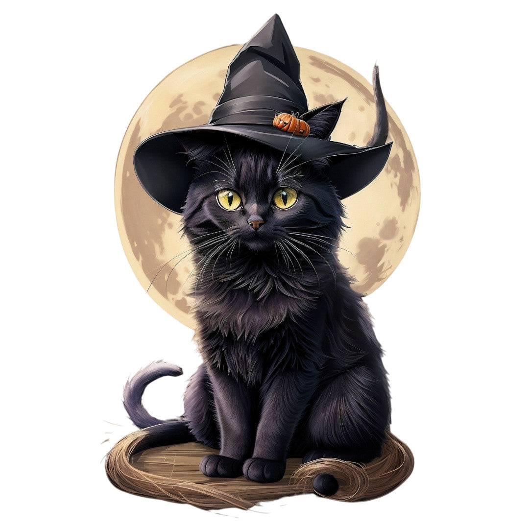 Set 2 bucati, Sticker decorativ, Pisica vrajitoare, Rezistent la apa, NO6342, 16 cm, Multicolor