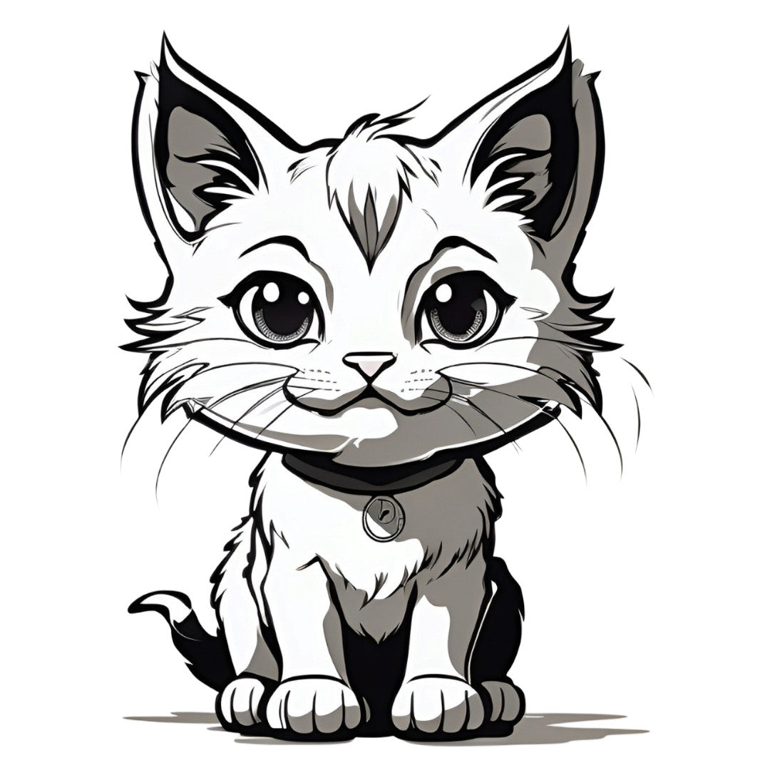 Set 2 bucati, Sticker decorativ, Pisicuta Cici, Rezistent la apa, NO6136, 16 cm, Multicolor