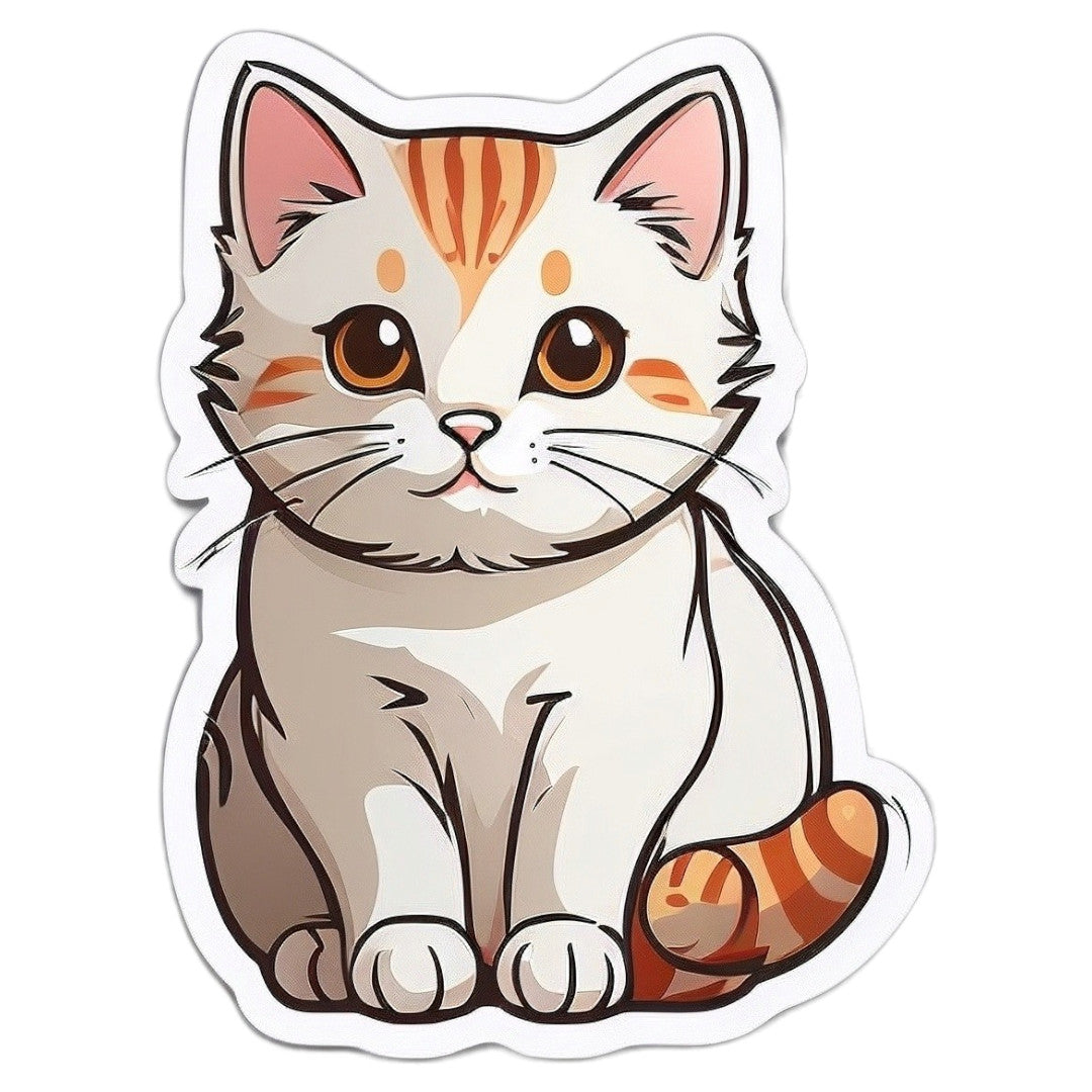 Set 2 bucati, Sticker decorativ, Pisicuta Pisi, Rezistent la apa, NO6614, 16 cm, Multicolor