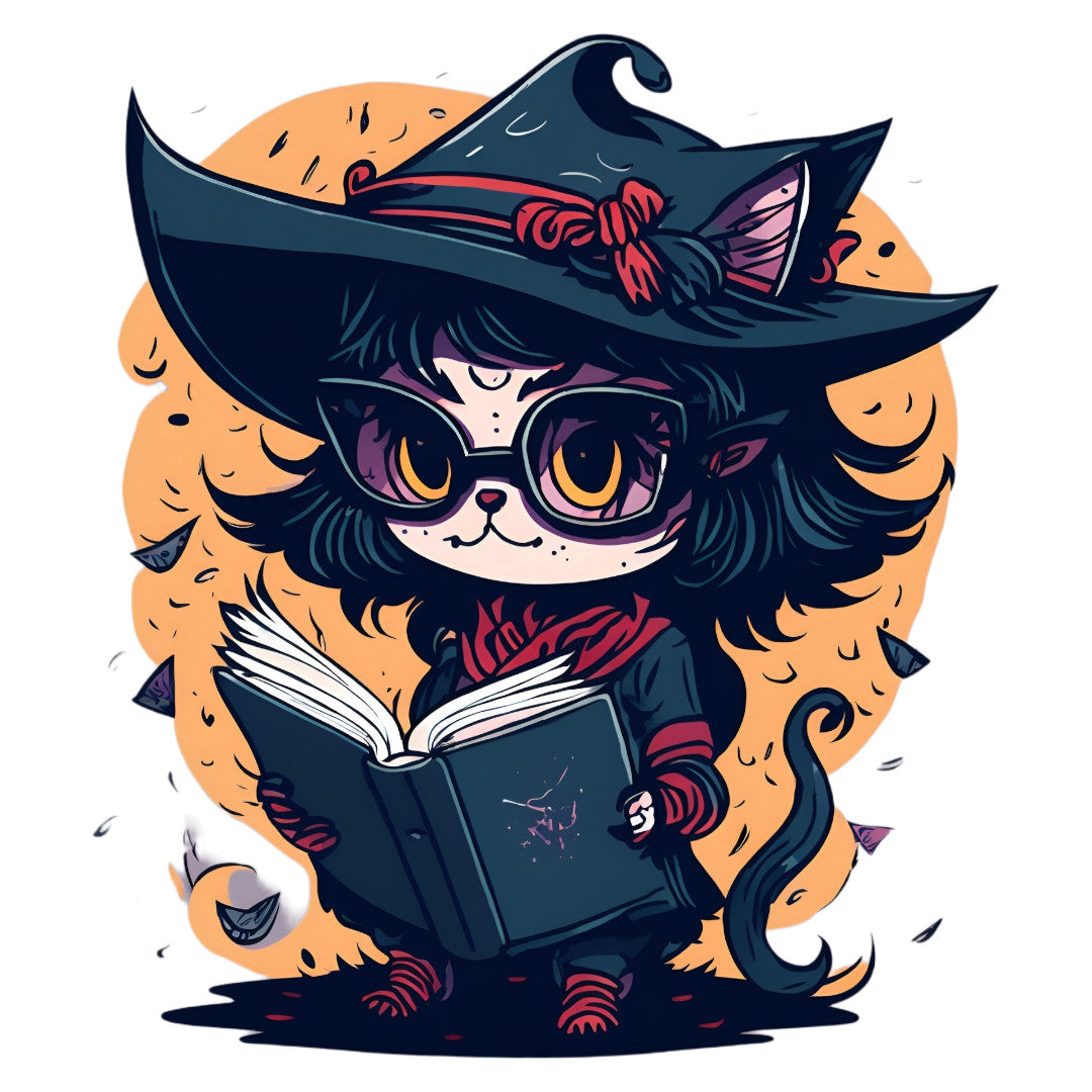 Set 2 bucati, Sticker decorativ, Pisicuta studioasa, Rezistent la apa, NO6243, 16 cm, Multicolor