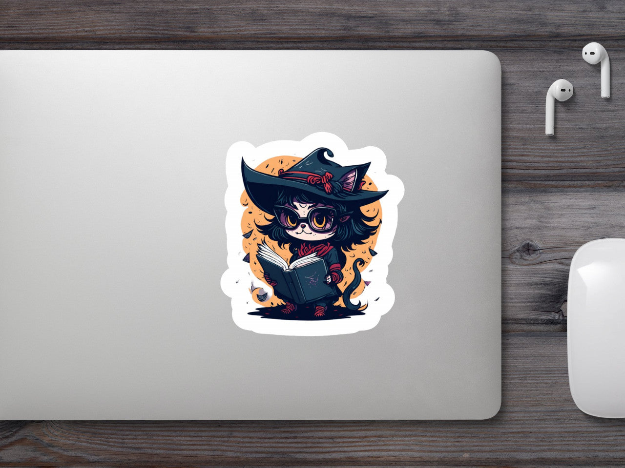 Set 2 bucati, Sticker decorativ, Pisicuta studioasa, Rezistent la apa, NO6243, 16 cm, Multicolor