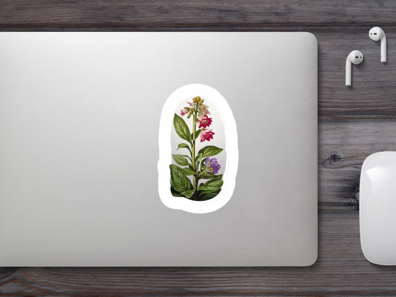 Set 2 bucati, Sticker decorativ, Planta medicinala Tataneasa, Rezistent la apa, NO5104, 16 cm, Multicolor