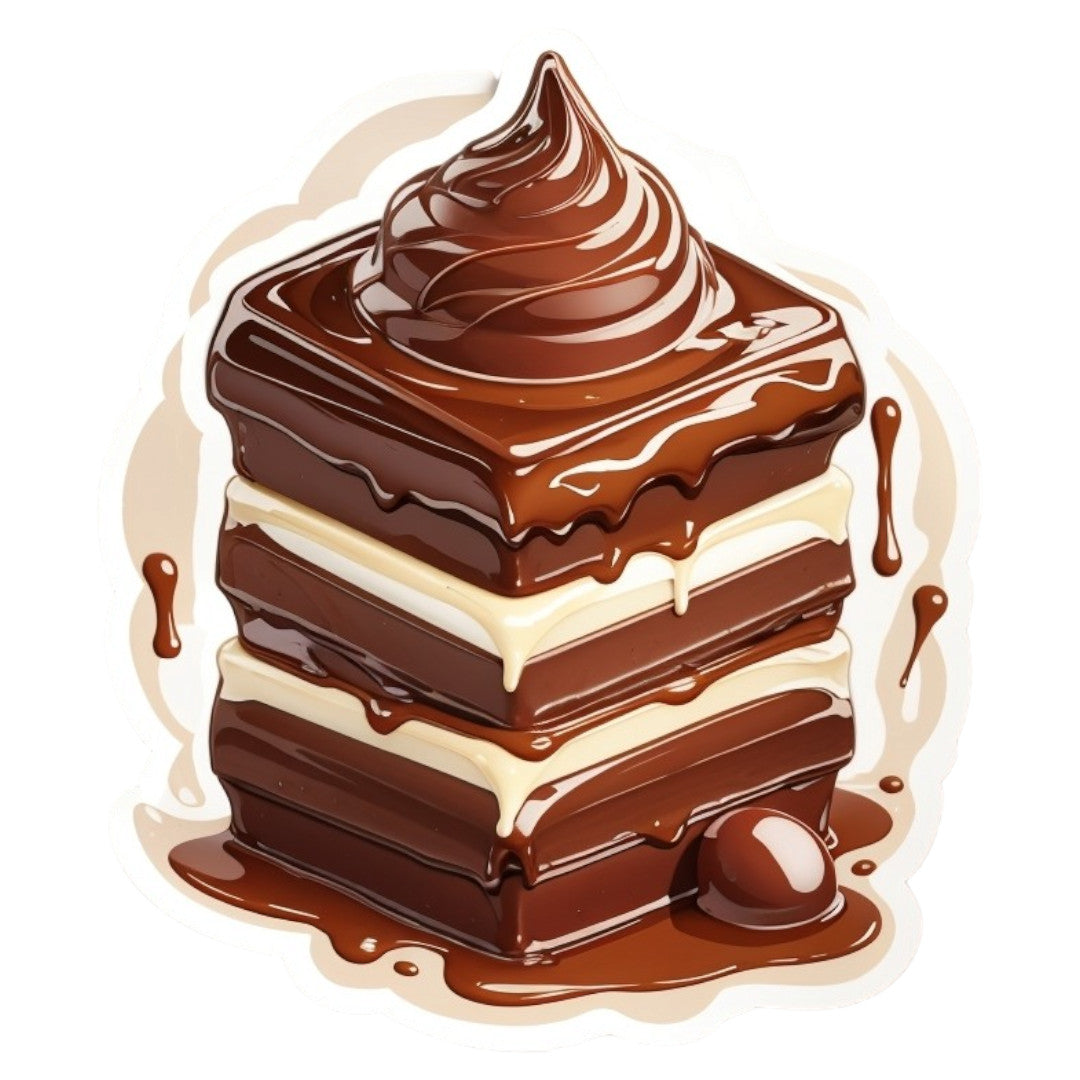 Set 2 bucati, Sticker decorativ, Prajitura cu ciocolata, Rezistent la apa, NO6726, 16 cm, Multicolor