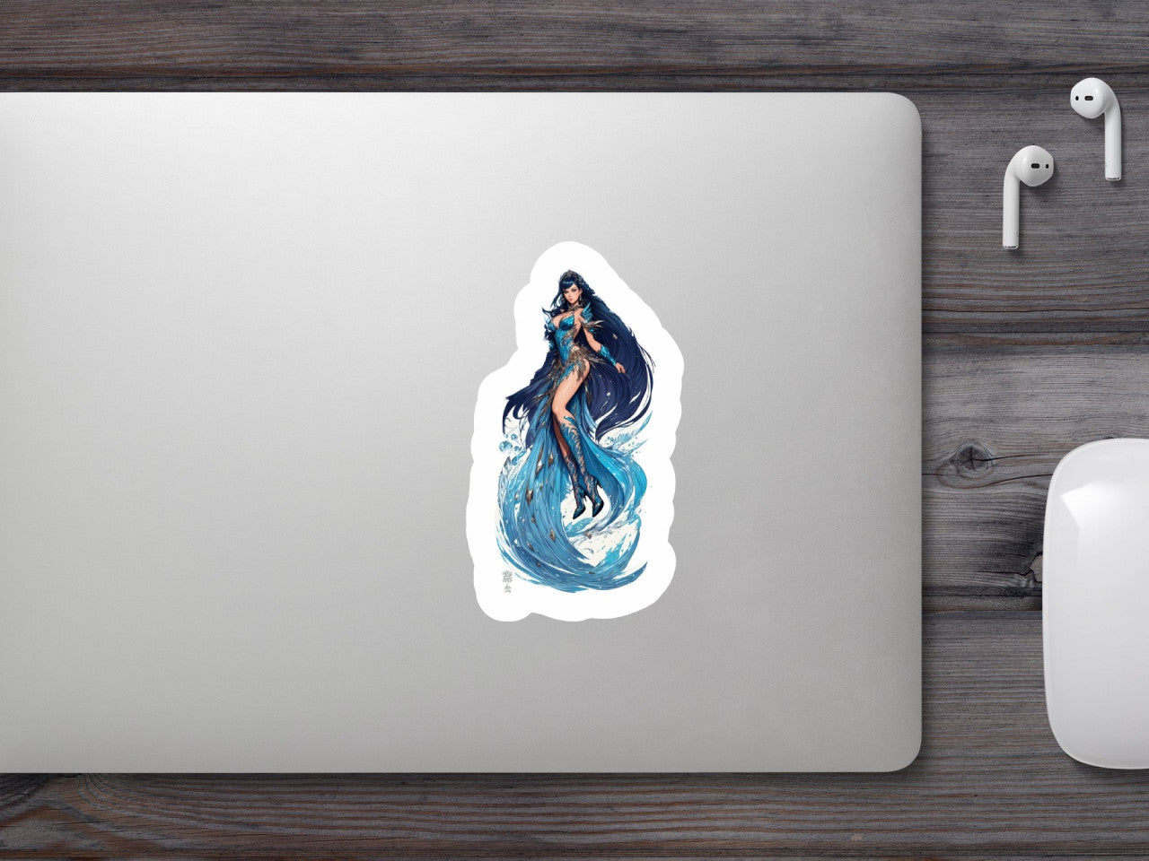 Set 2 bucati, Sticker decorativ, Printesa apei, Rezistent la apa, NO6309, 16 cm, Multicolor