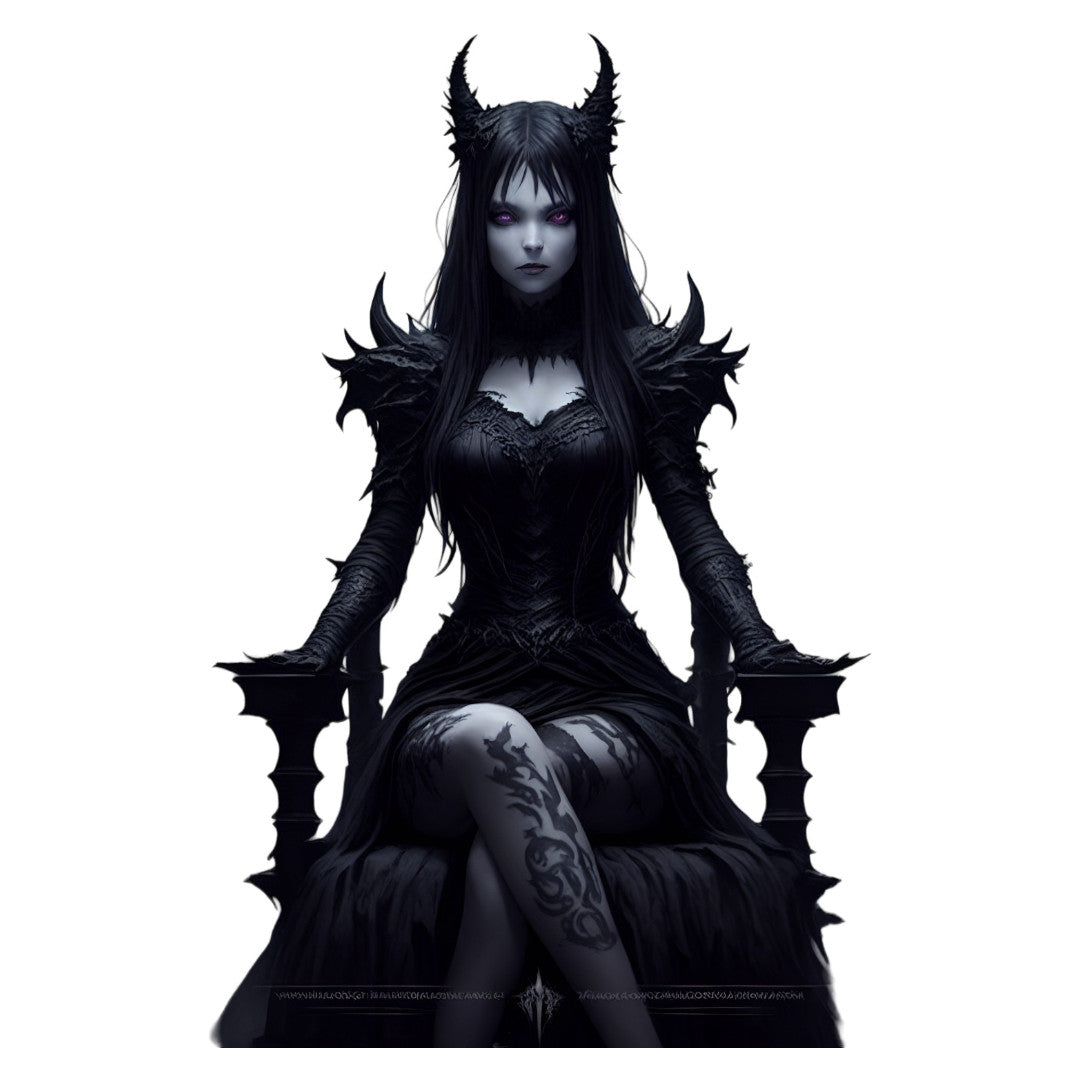 Set 2 bucati, Sticker decorativ, Printesa intunecata , Rezistent la apa, NO6393, 16 cm, Multicolor