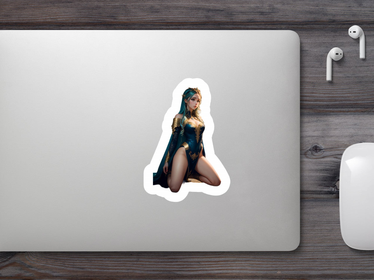 Set 2 bucati, Sticker decorativ, Printesa, Rezistent la apa, NO6312, 16 cm, Multicolor