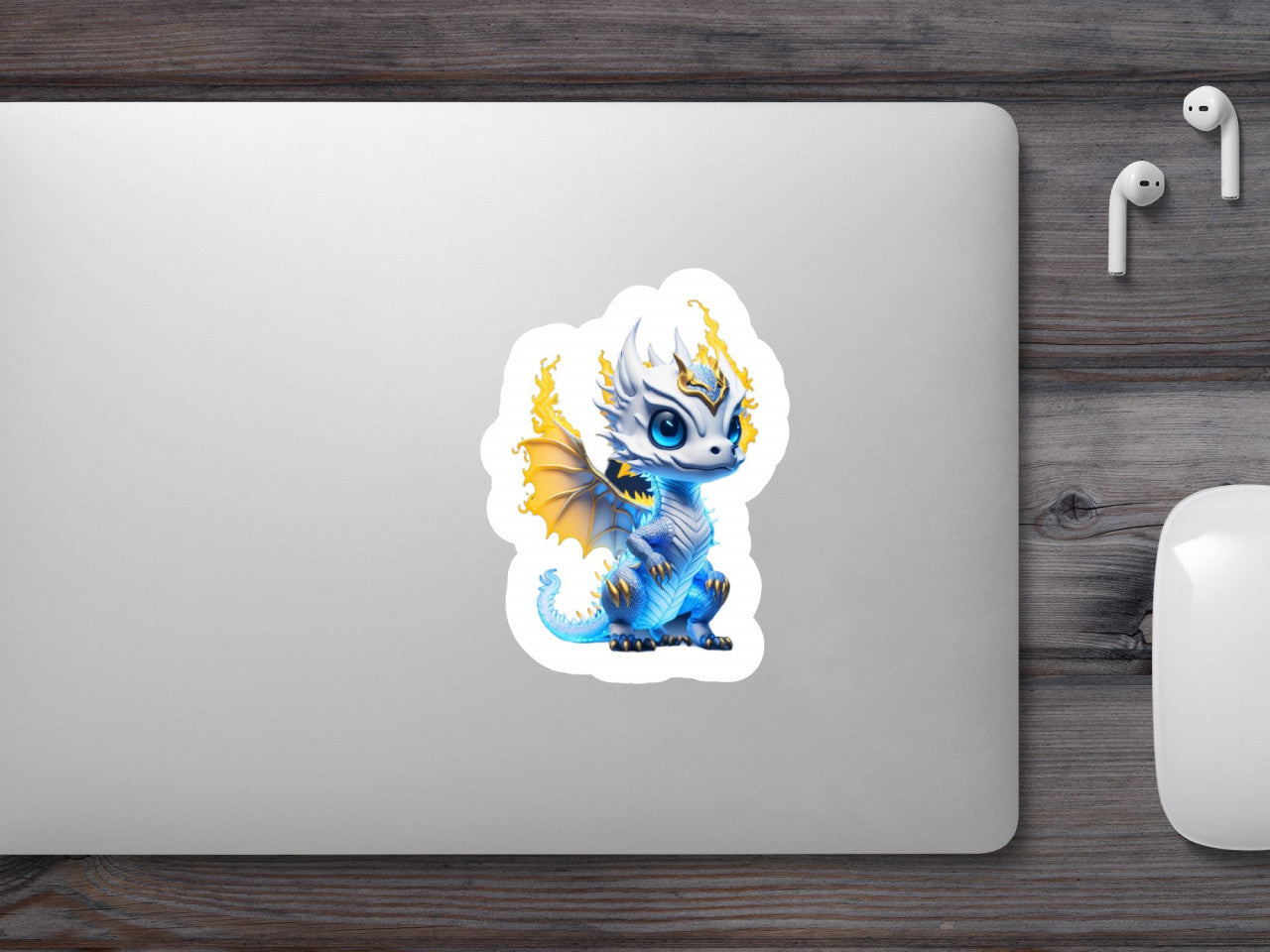 Set 2 bucati, Sticker decorativ, Pui de dragon, Rezistent la apa, NO6970, 16 cm, Multicolor