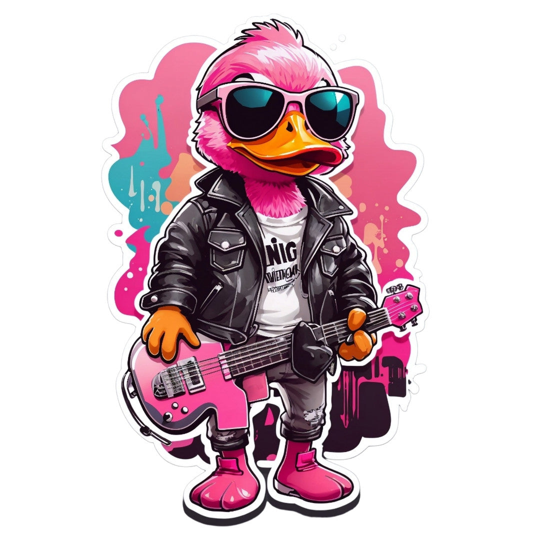 Set 2 bucati, Sticker decorativ, Ratoiul chitarist, Rezistent la apa, NO6607, 16 cm, Multicolor