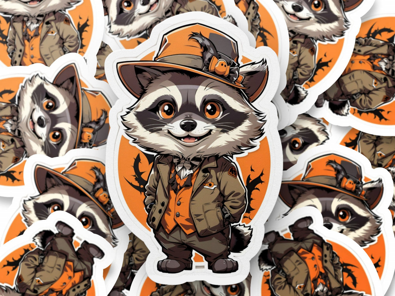 Set 2 bucati, Sticker decorativ, Raton fericit, Rezistent la apa, NO6139, 16 cm, Multicolor