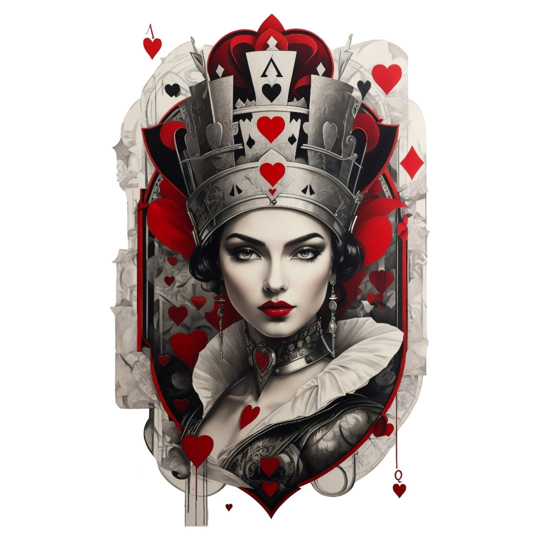 Set 2 bucati, Sticker decorativ, Regina de inima, Rezistent la apa, NO6533, 16 cm, Multicolor