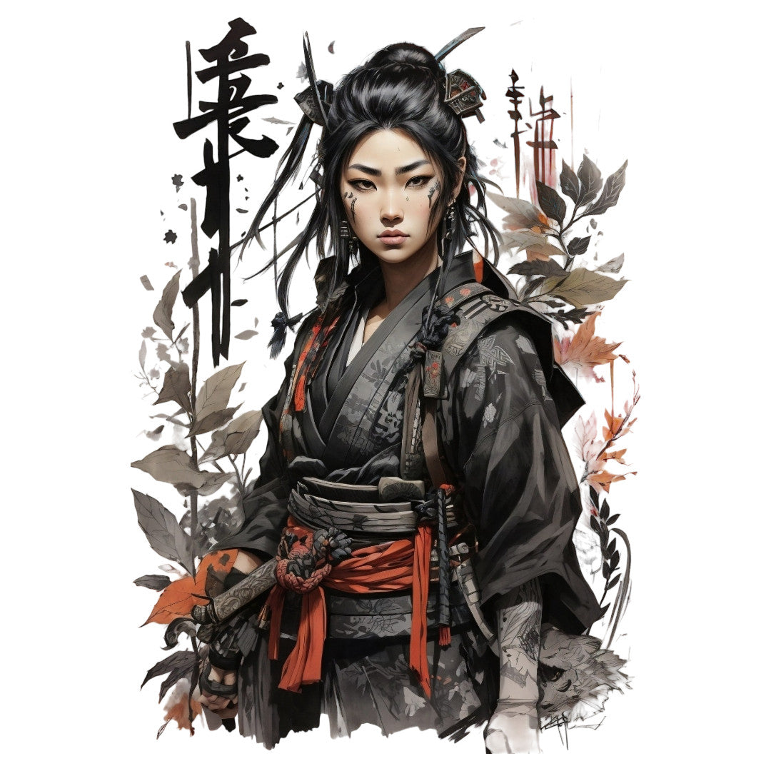 Set 2 bucati, Sticker decorativ, Samurai Japonia, Rezistent la apa, NO6316, 16 cm, Multicolor