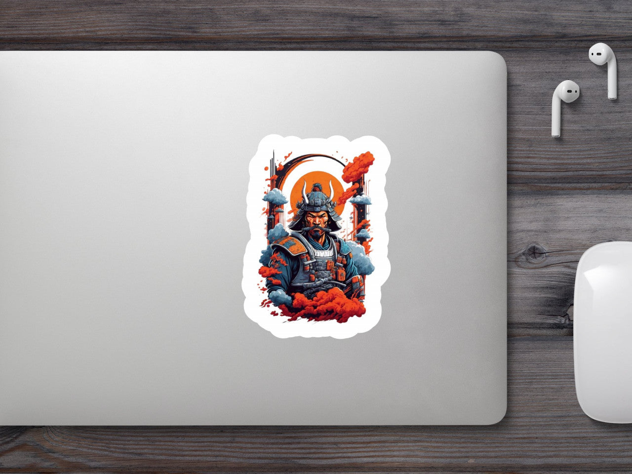 Set 2 bucati, Sticker decorativ, Samurai, Rezistent la apa, NO6305, 16 cm, Multicolor