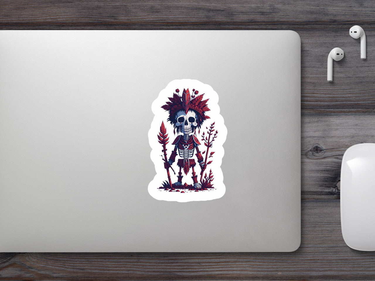 Set 2 bucati, Sticker decorativ, Schelet tribal, Rezistent la apa, NO6674, 16 cm, Multicolor