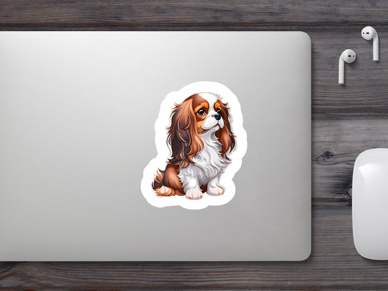 Set 2 bucati, Sticker decorativ, Spanielul trist, Rezistent la apa, NO6574, 16 cm, Multicolor