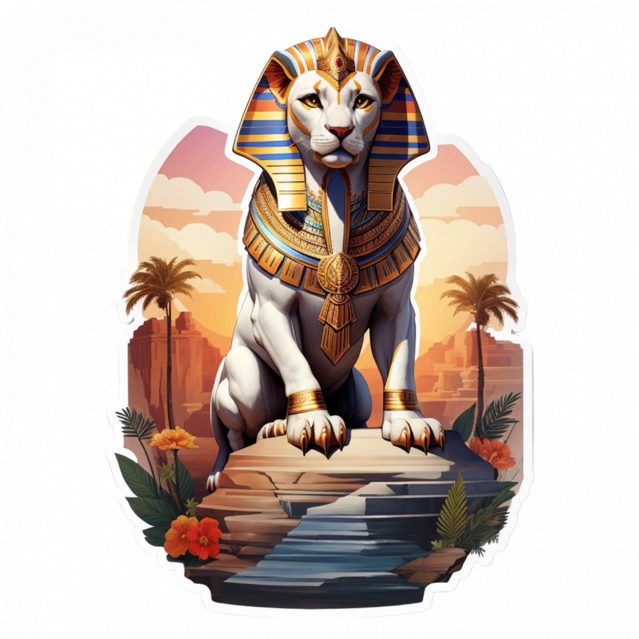 Set 2 bucati, Sticker decorativ, Sphinx personaj mitologic, Rezistent la apa, NO5954, 16 cm, Multicolor